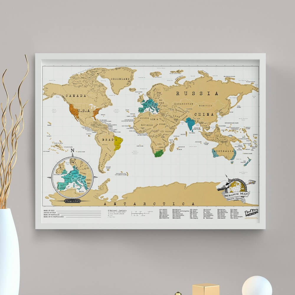 Carte du Monde à Gratter Originale Edition Voyage - Carte du Monde Scratch Map By Luckies