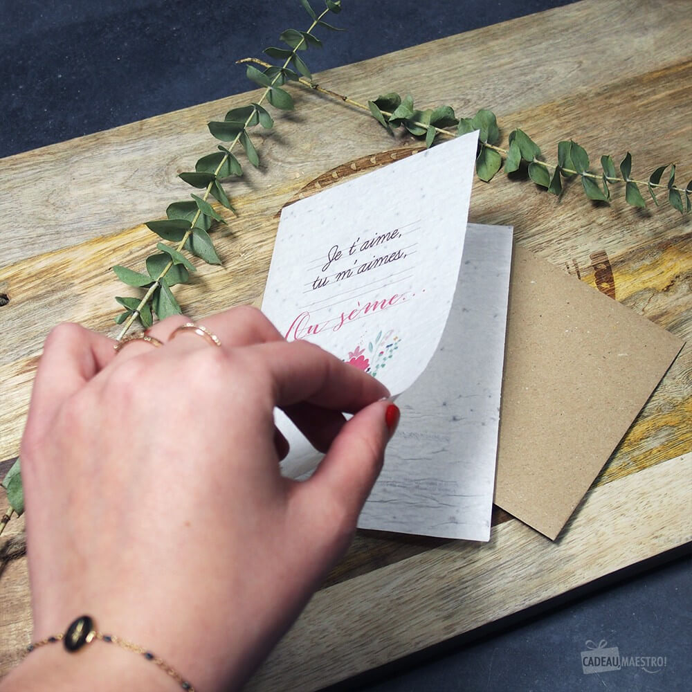 Carte à Planter "Je t'aime, Tu m'aimes" - Carte Anniversaire CadoMaestro