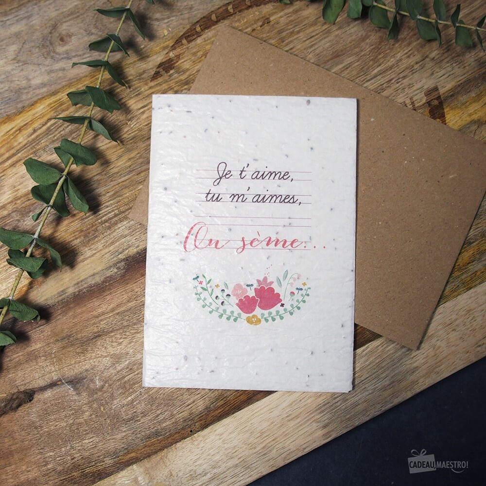 Carte à Planter "Je t'aime, Tu m'aimes" - Carte Anniversaire