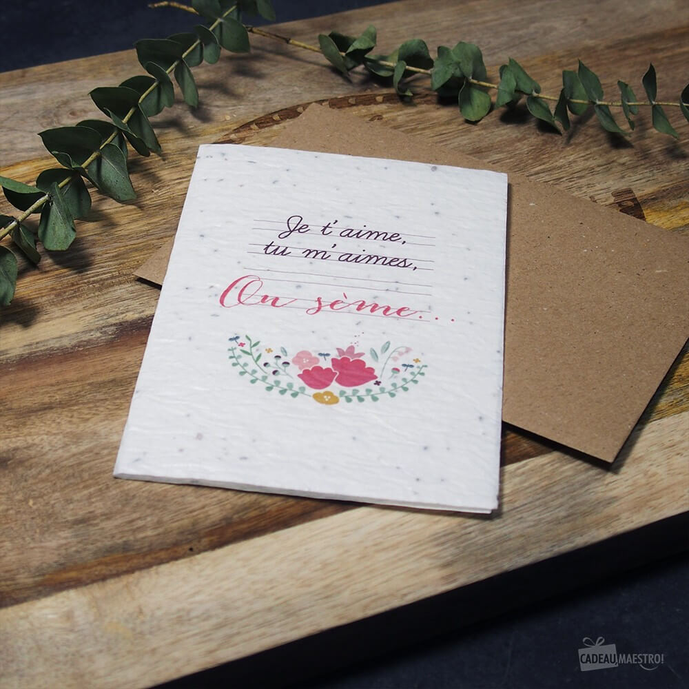 Carte à Planter "Je t'aime, Tu m'aimes" - Carte Anniversaire CadoMaestro