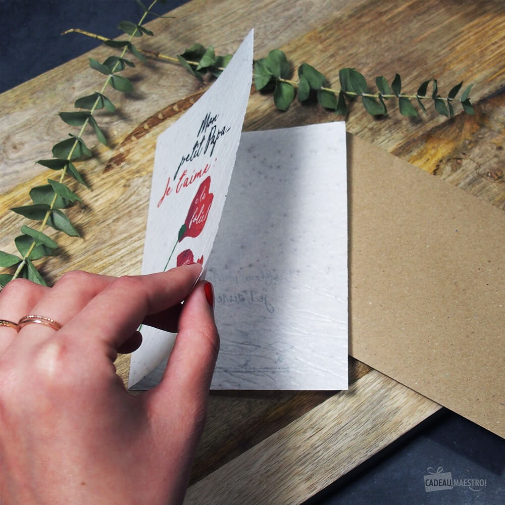 Carte à Planter "Je t'Aime Papa" - Carte Anniversaire CadoMaestro