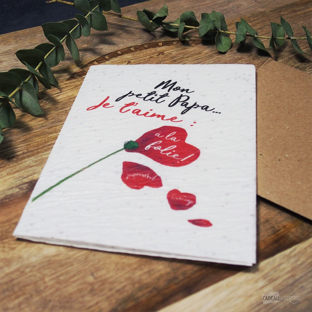 Carte à Planter "Je t'Aime Papa" - Carte Anniversaire CadoMaestro