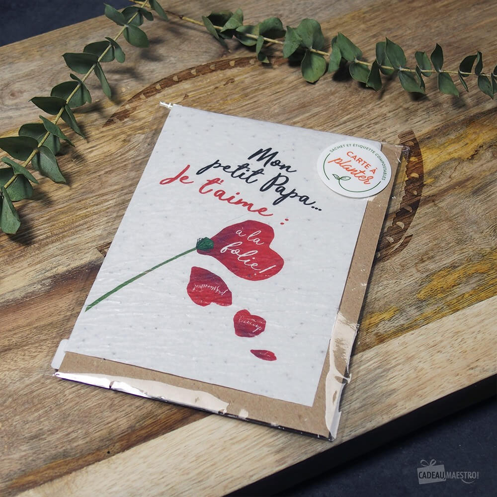 Carte à Planter "Je t'Aime Papa" - Carte Anniversaire CadoMaestro