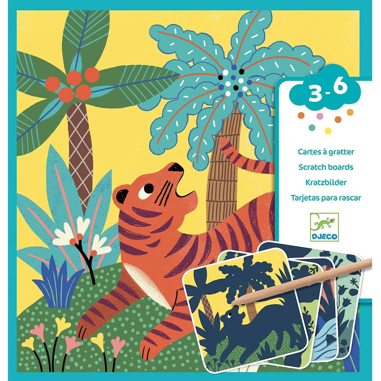 Cartes à gratter grosses bêtes multicolore