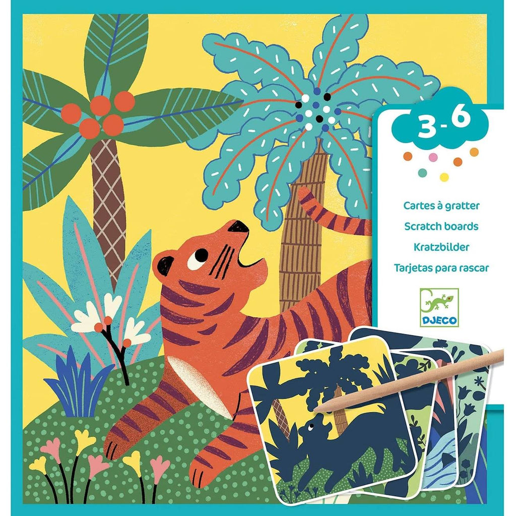 Cartes à gratter grosses bêtes multicolore