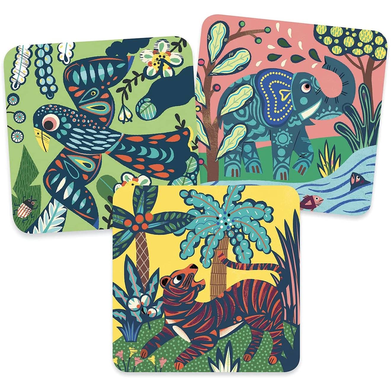 Cartes à gratter grosses bêtes multicolore