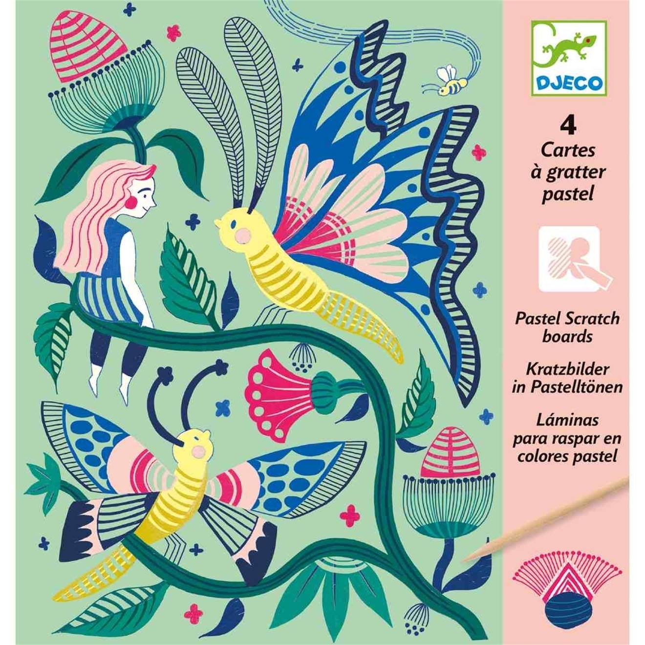 Cartes à gratter jardin fabuleux multicolore