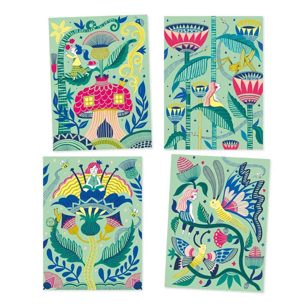 Cartes à gratter jardin fabuleux multicolore