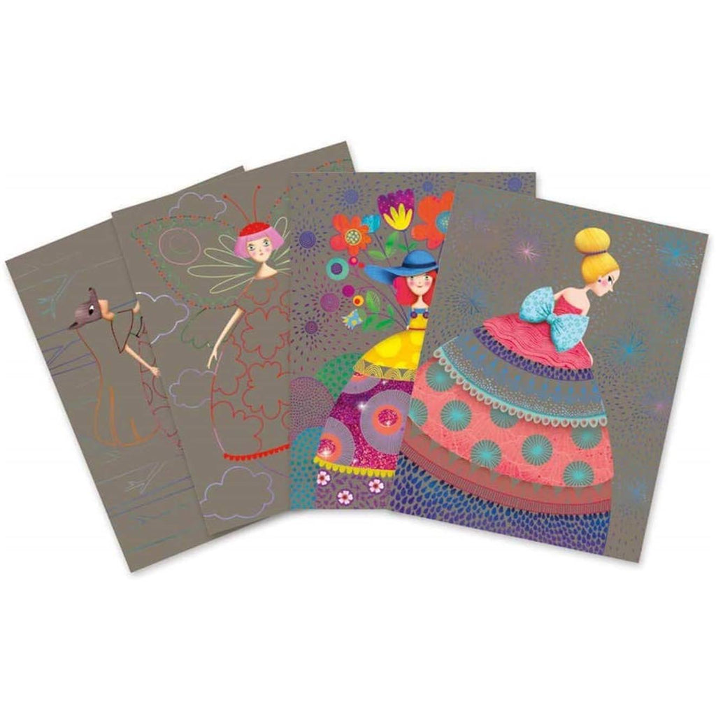 Cartes à gratter - le bal des coquettes multicolore
