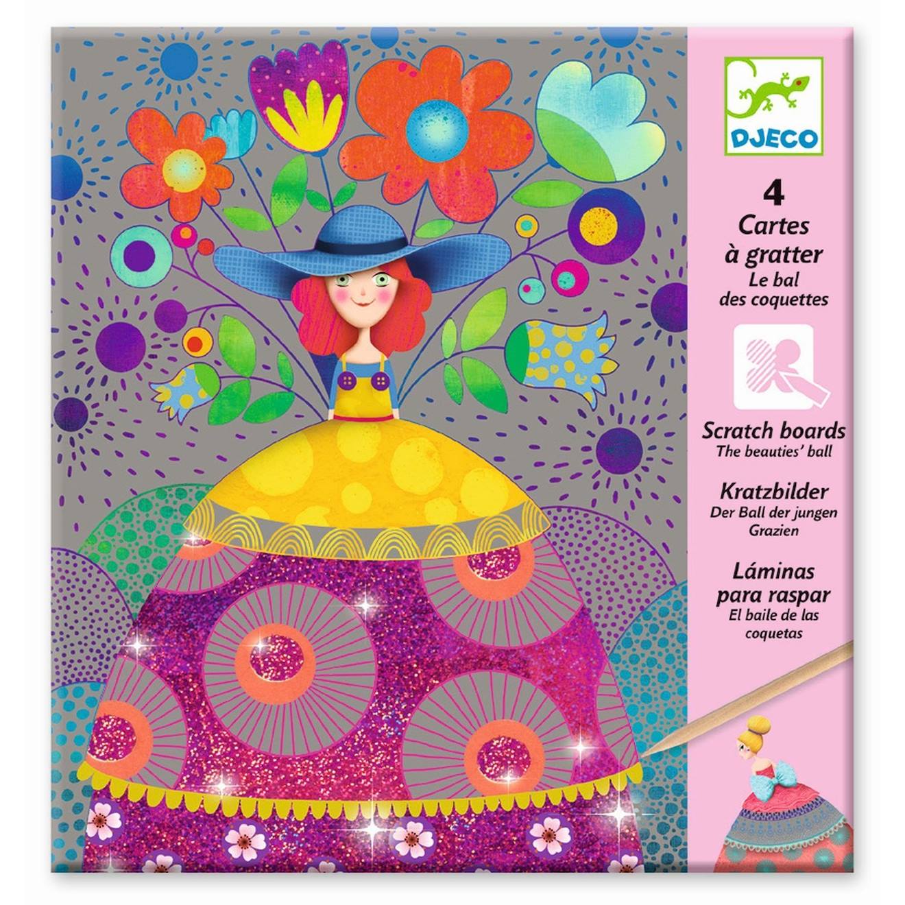 Cartes à gratter - le bal des coquettes multicolore