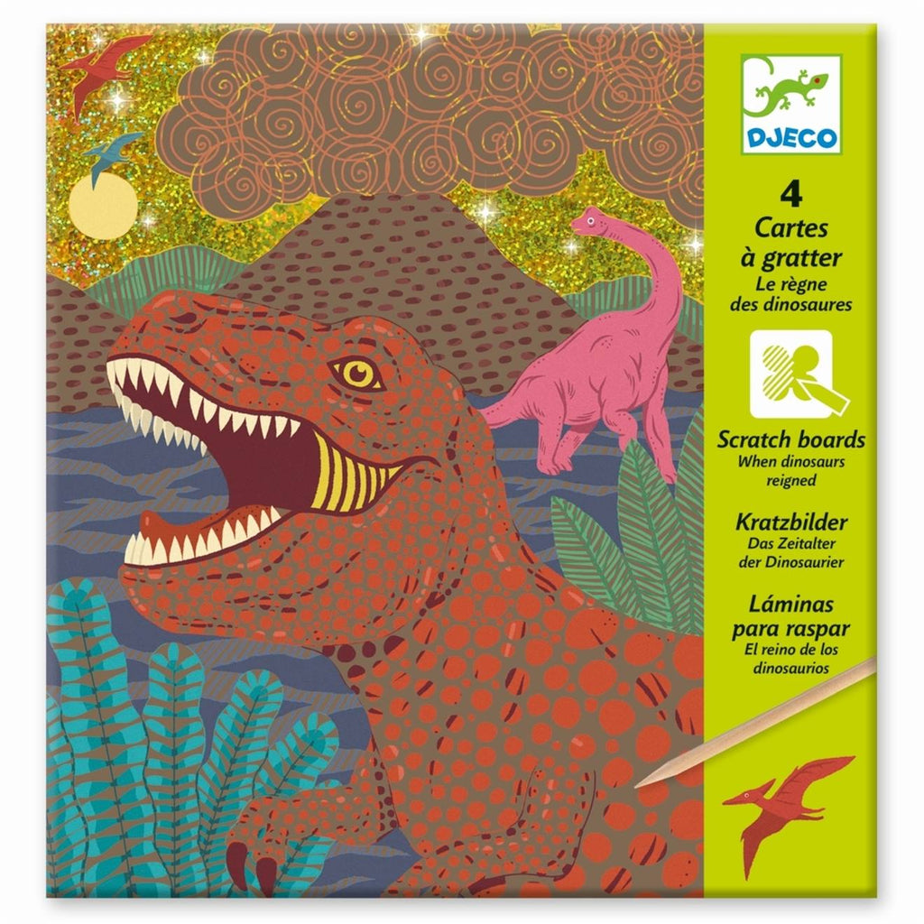 Cartes à gratter - le règne des dinosaures multicolore