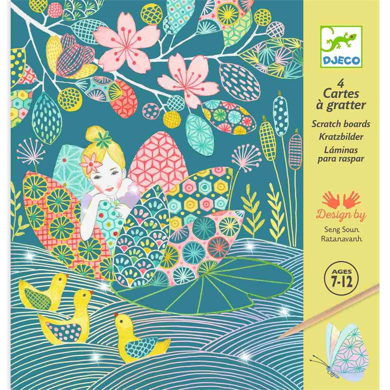 Cartes à gratter l'étang multicolore