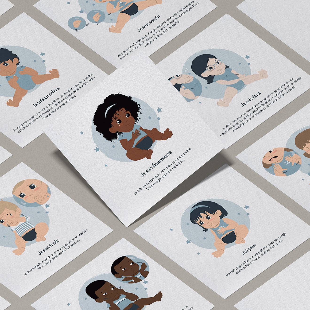 Cartes bébé signe émotions