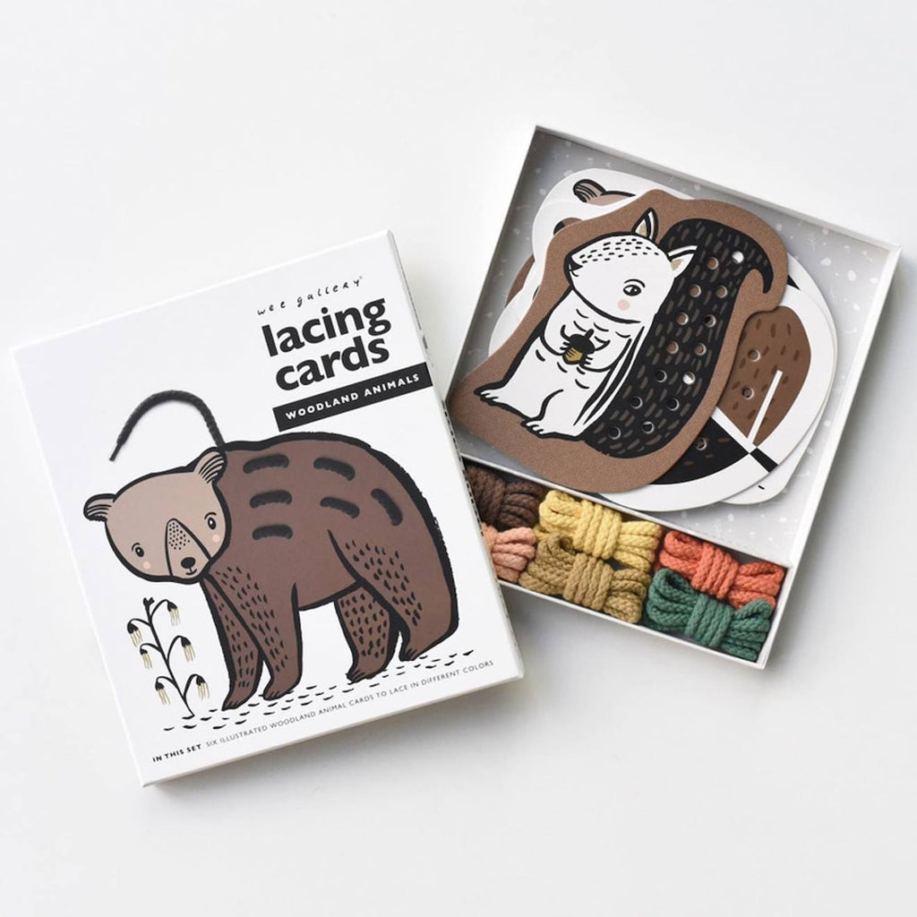 Cartes de laçage - animaux des bois multi-coloured