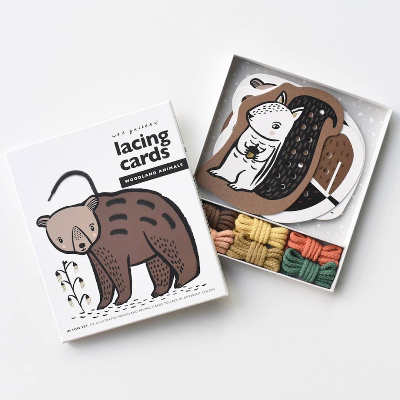 Cartes de laçage - animaux des bois multi-coloured