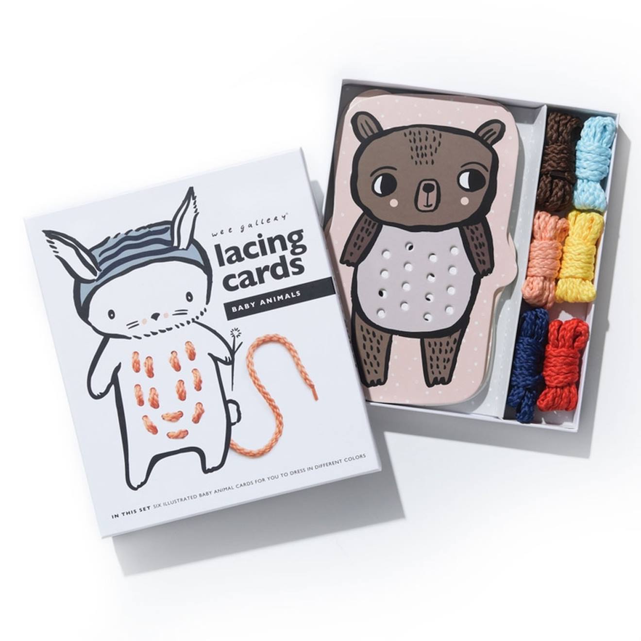 Cartes de laçage - bébés animaux multi-coloured