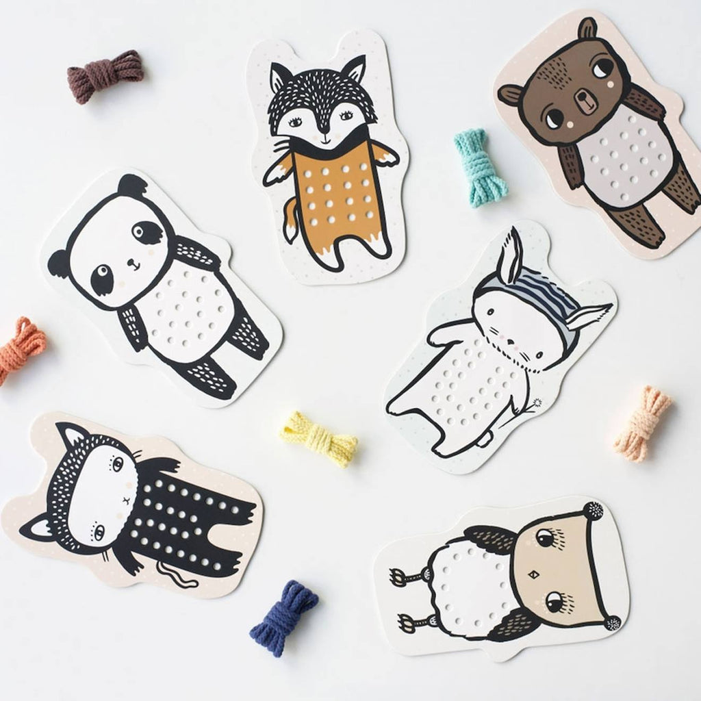 Cartes de laçage - bébés animaux multi-coloured