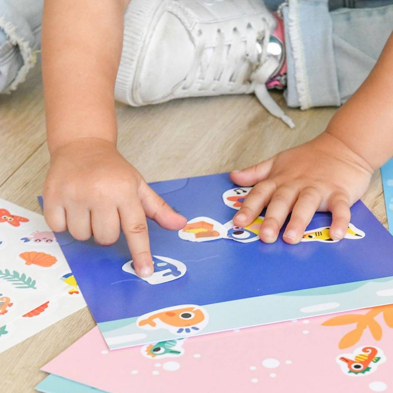 Cartes et stickers animaux de la mer multi-coloured