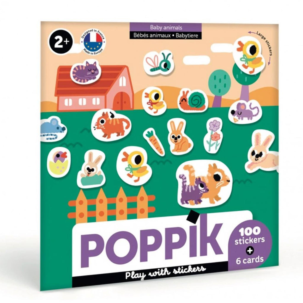 Cartes et stickers bébés animaux multi-coloured