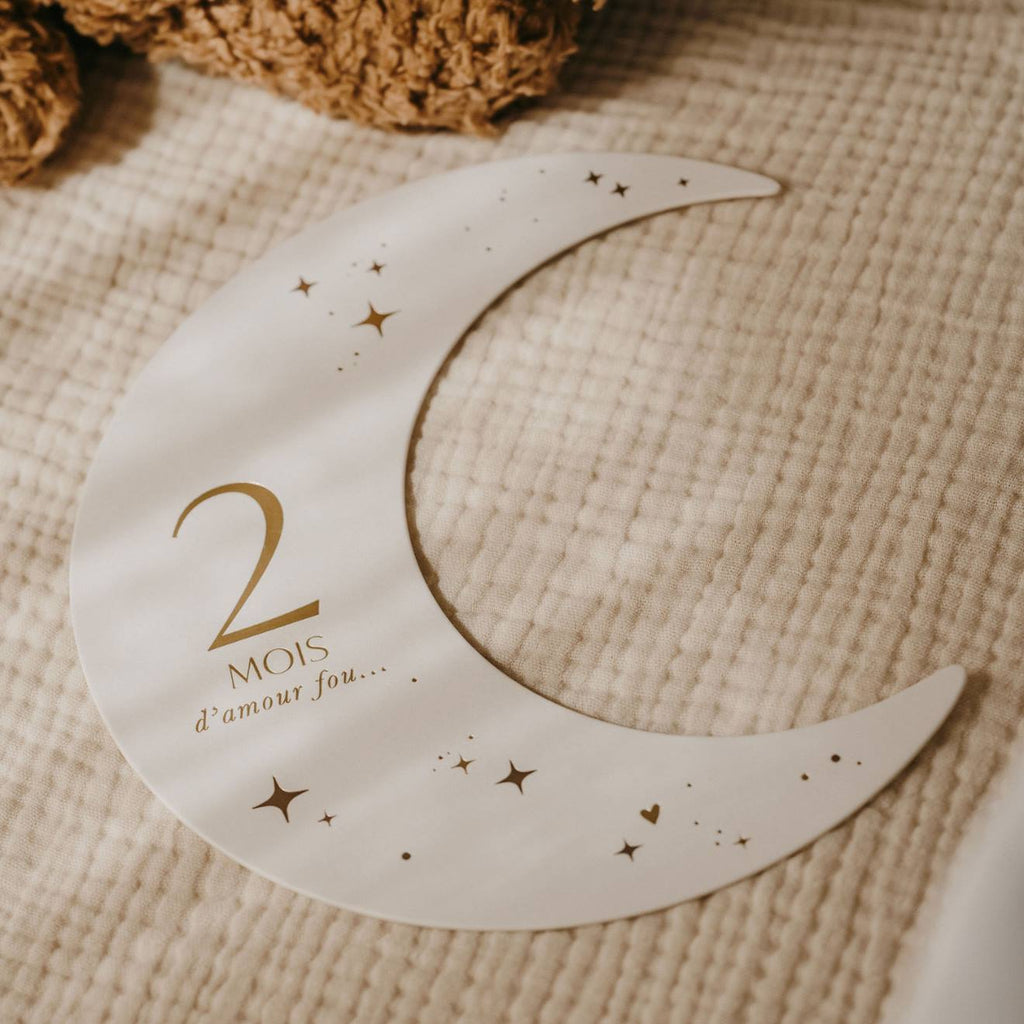 Cartes étapes moon beige, blanc