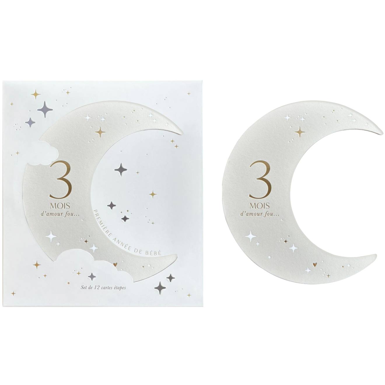 Cartes étapes moon beige, blanc