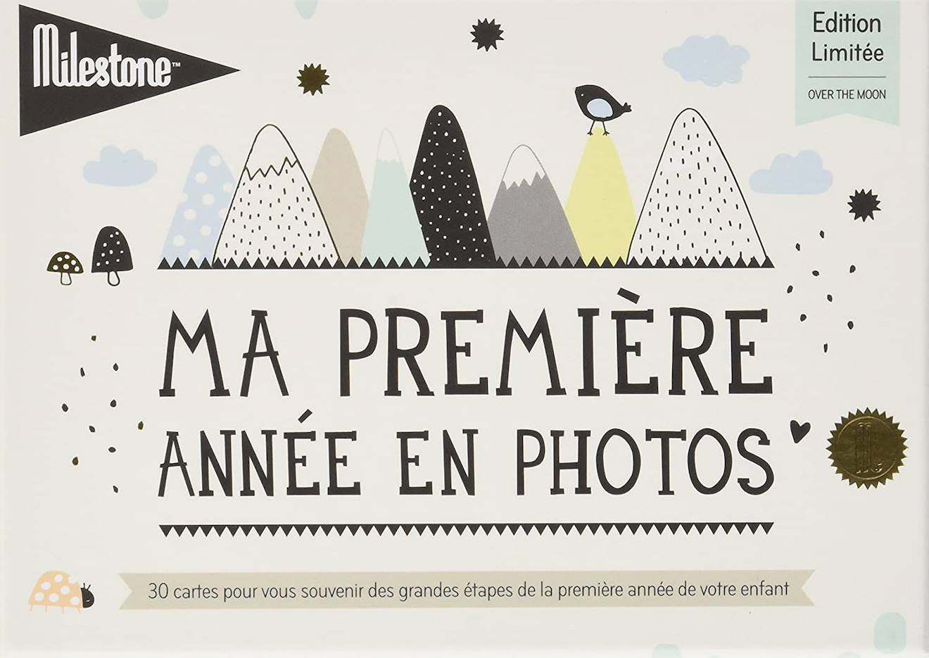 Cartes souvenirs - ma première année over the moon beige