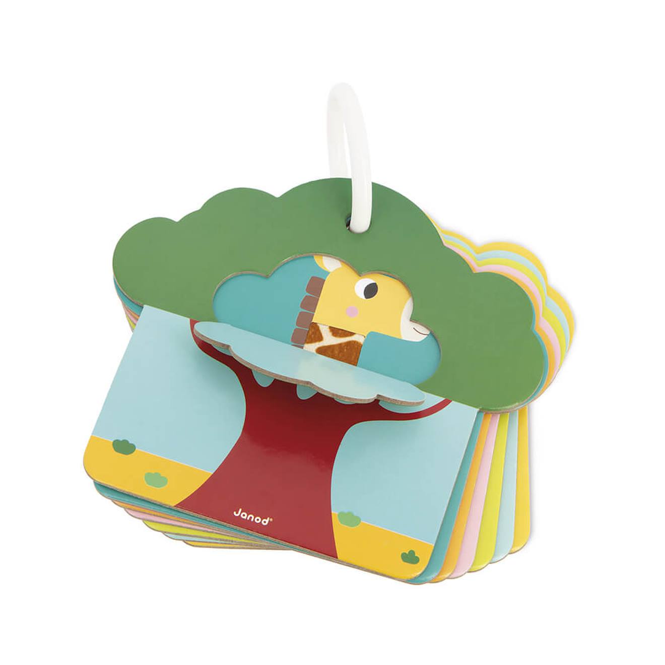 Cartes tactiles la savane en carton multicolore