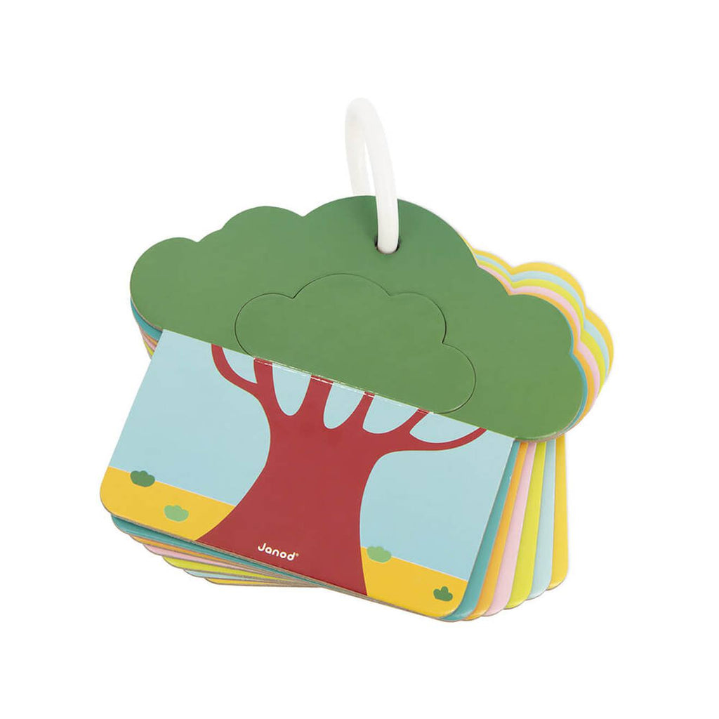 Cartes tactiles la savane en carton multicolore