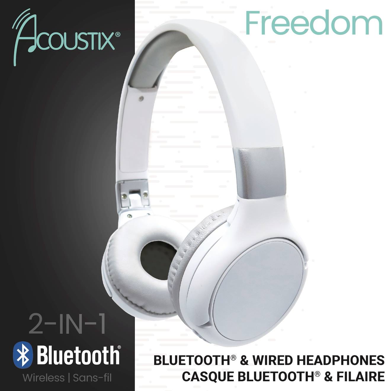 Casque 2 en 1 acoustix Bluetooth et filaire multicolore