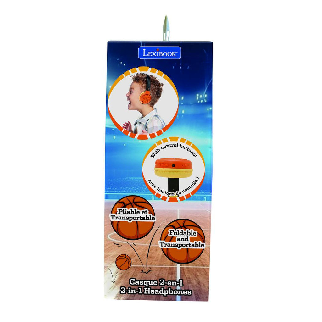 Casque 2 en 1 basketball Bluetooth et filaire avec limitation de son multicolore