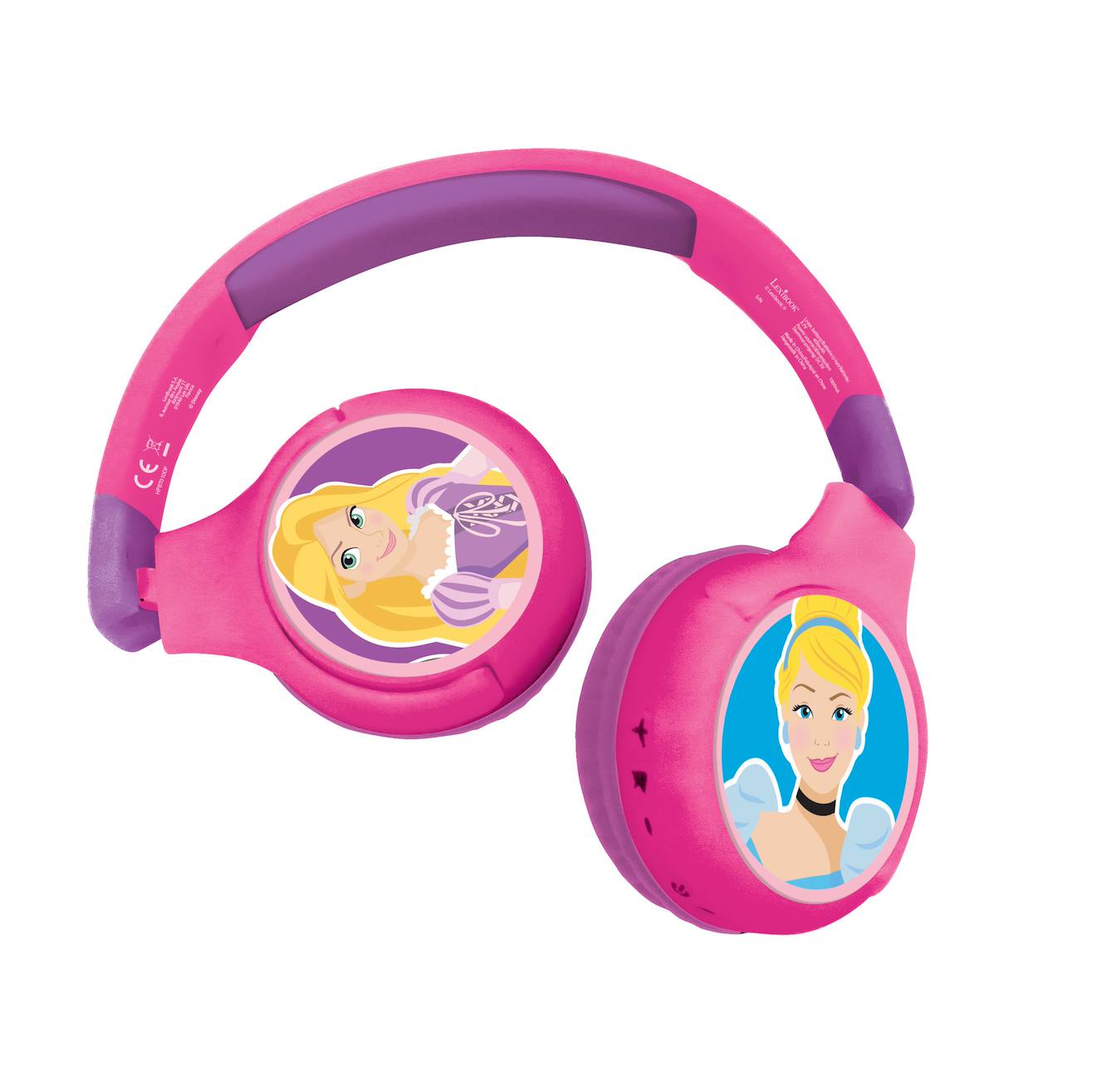 Casque 2 en 1 Disney princesse Bluetooth et filaire avec limitation de son multicolore