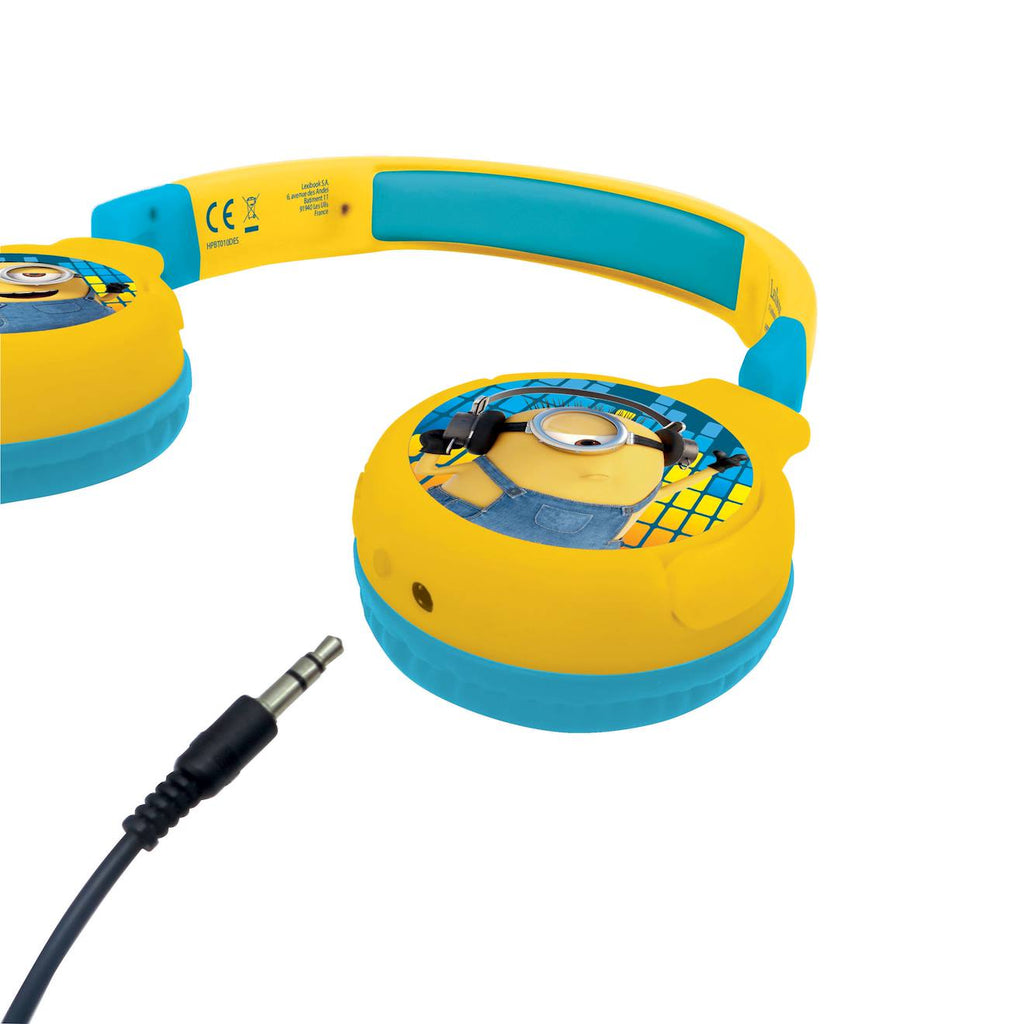 Casque 2 en 1 Les Minions Bluetooth et filaire avec limitation de son multicolore