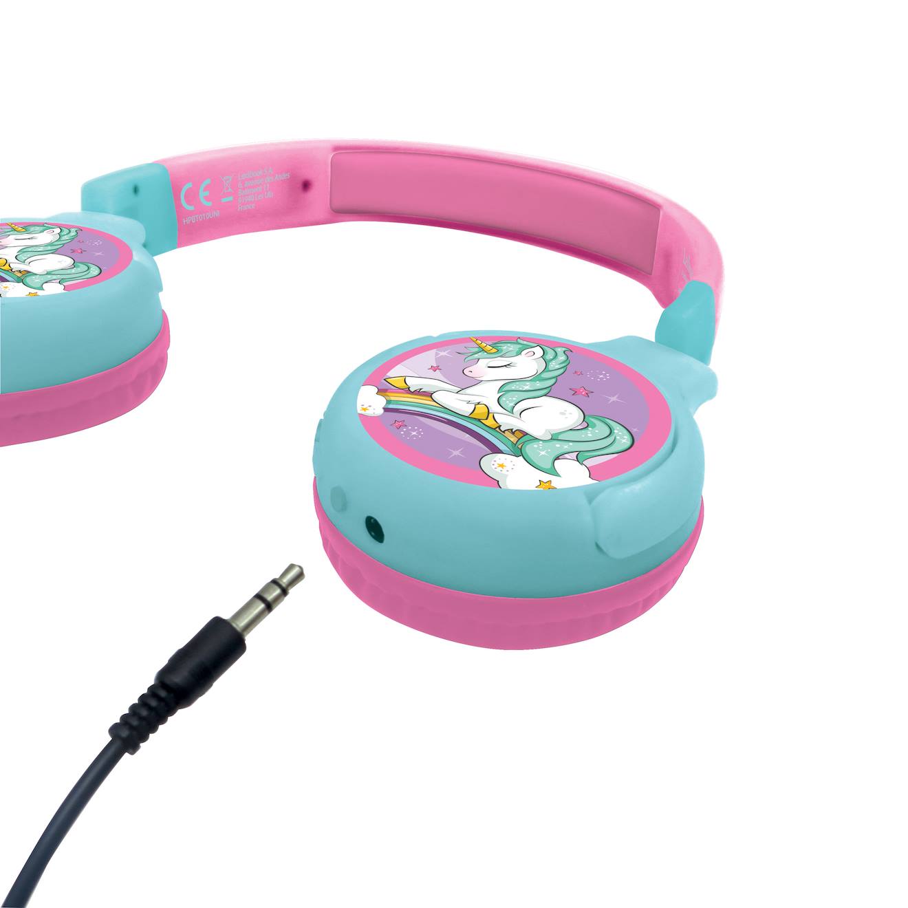 Casque 2 en 1 licorne Bluetooth et filaire avec limitation de son multicolore