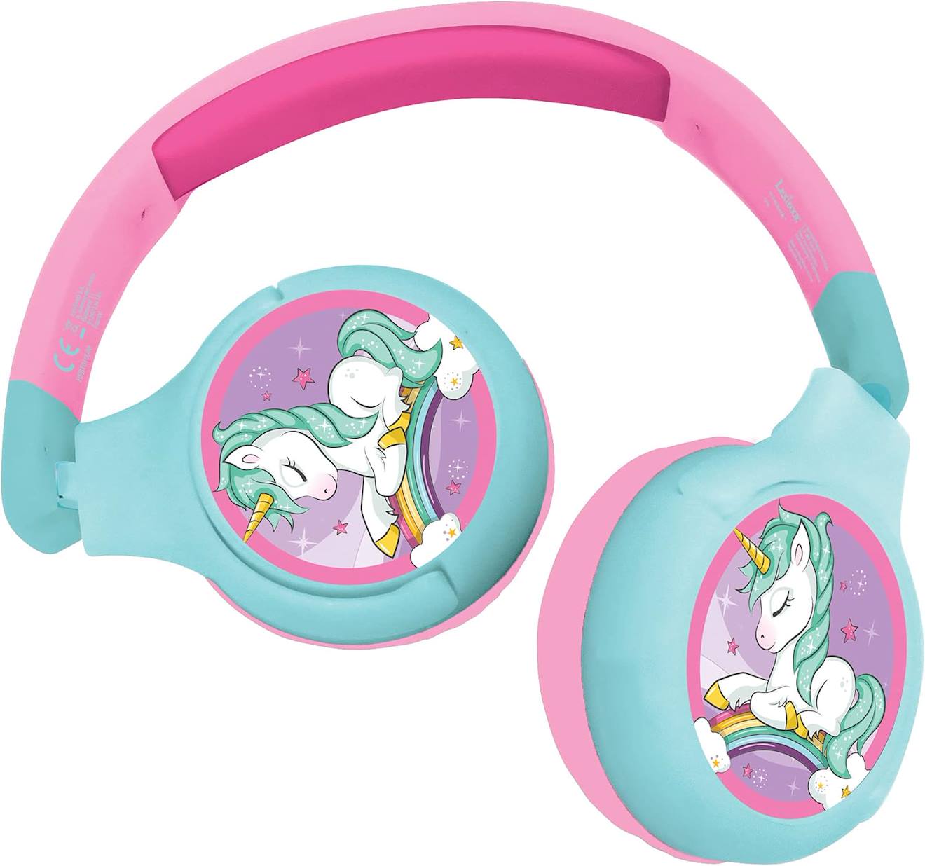 Casque 2 en 1 licorne Bluetooth et filaire avec limitation de son multicolore