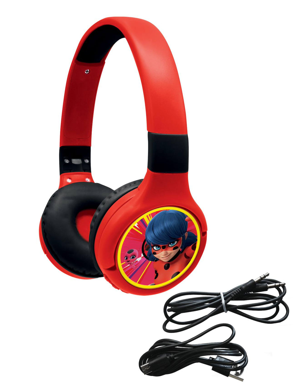 Casque 2 en 1 miraculous Bluetooth et filaire confortable et pliable avec limitation de son multicolore