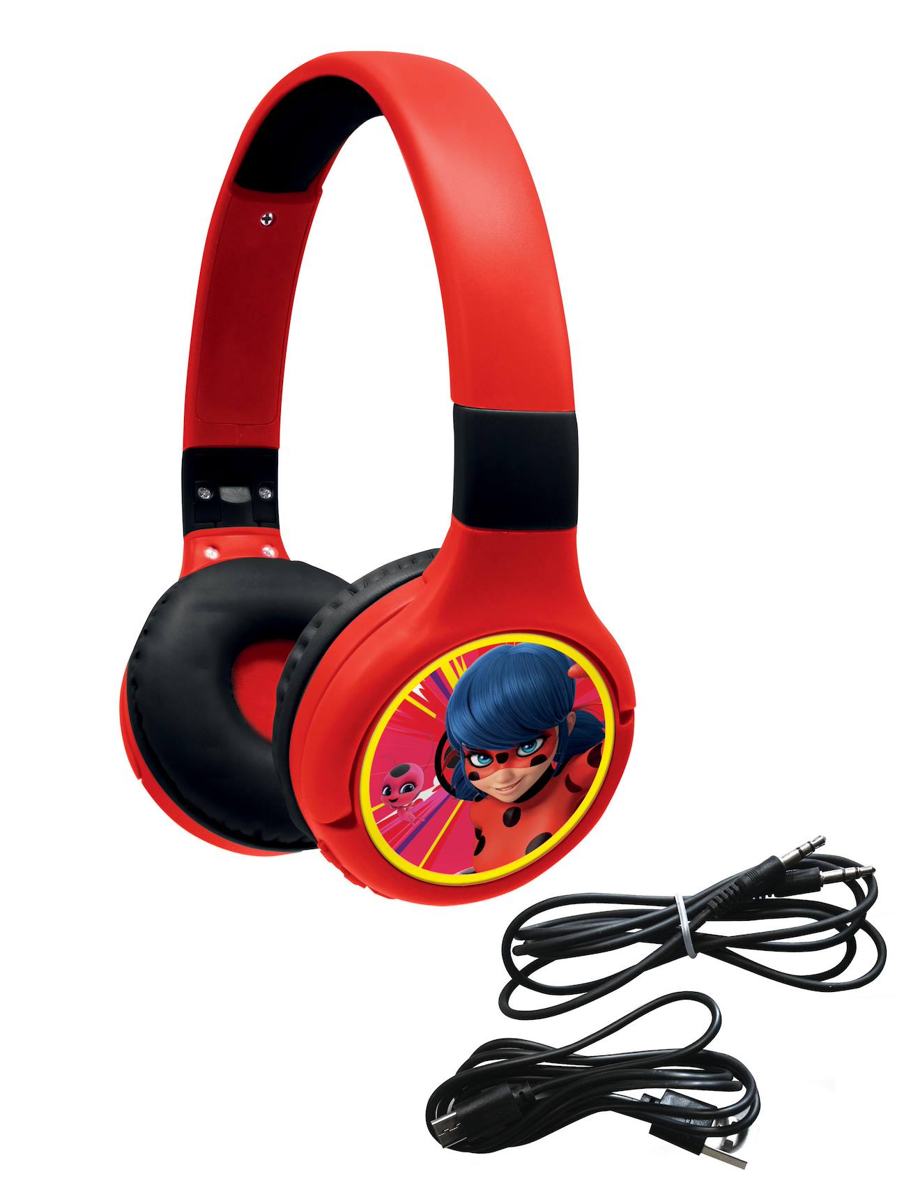 Casque 2 en 1 miraculous Bluetooth et filaire confortable et pliable avec limitation de son multicolore