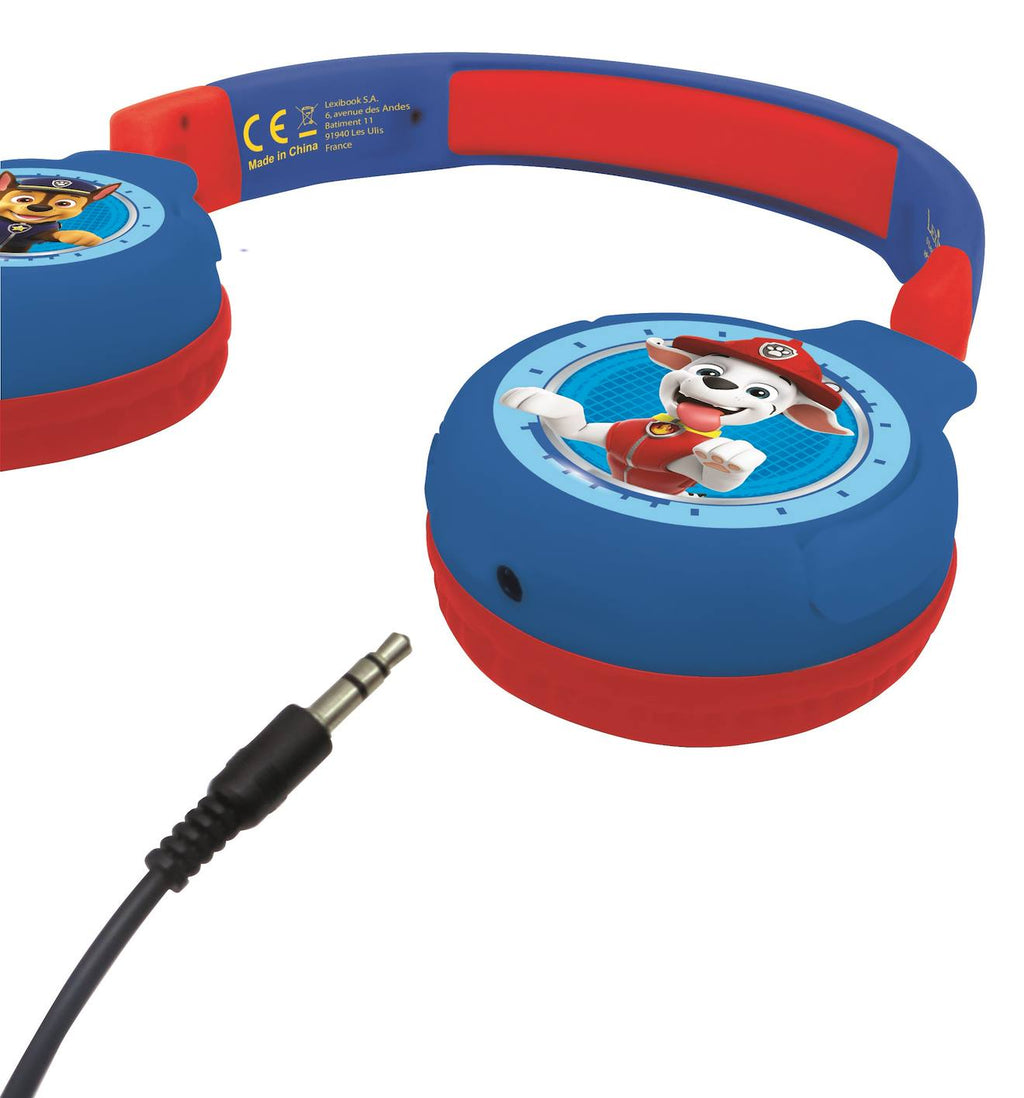 Casque 2 en 1 pat patrouille Bluetooth et filaire confortable et pliable avec limitation de son multicolore