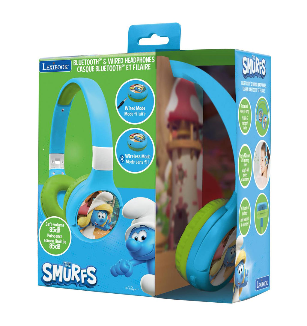 Casque 2 en 1 schtroumpfs Bluetooth et filaire avec limitation de son multicolore