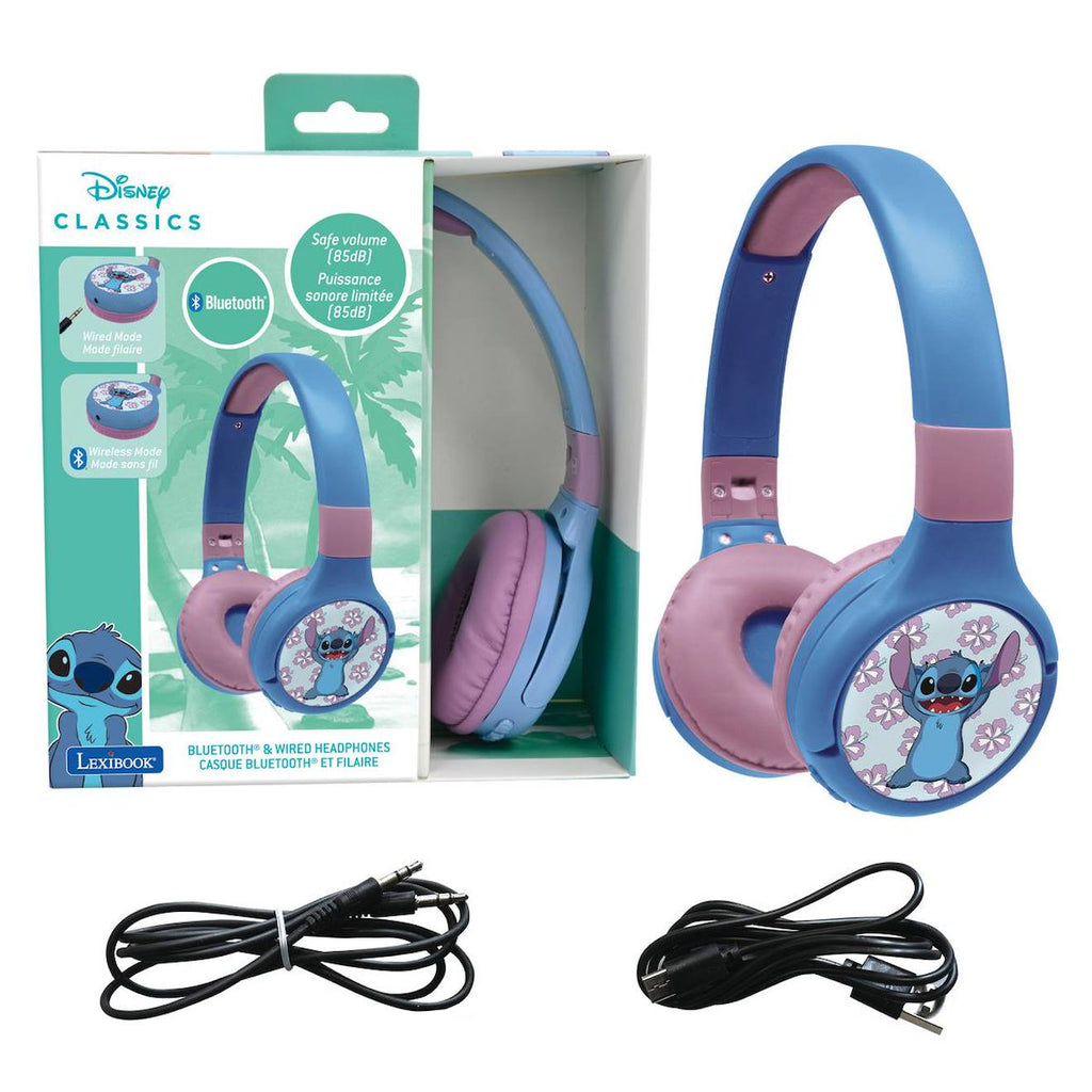 Casque 2 en 1 Stitch Bluetooth et filaire avec limitation de son multicolore