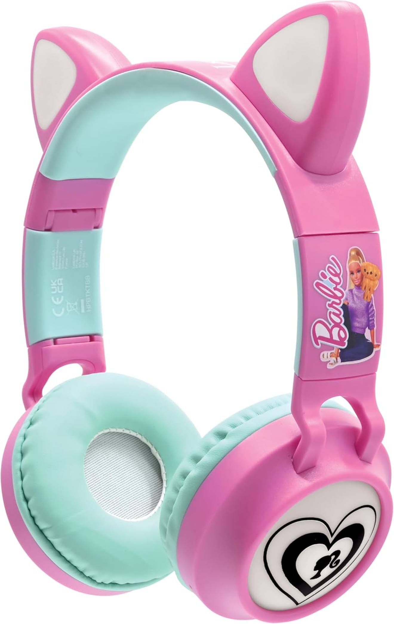 Casque audio 2-en-1 Bluetooth et filaire Barbie, sans fil rechargeable lumineux avec oreilles de chat multicolore