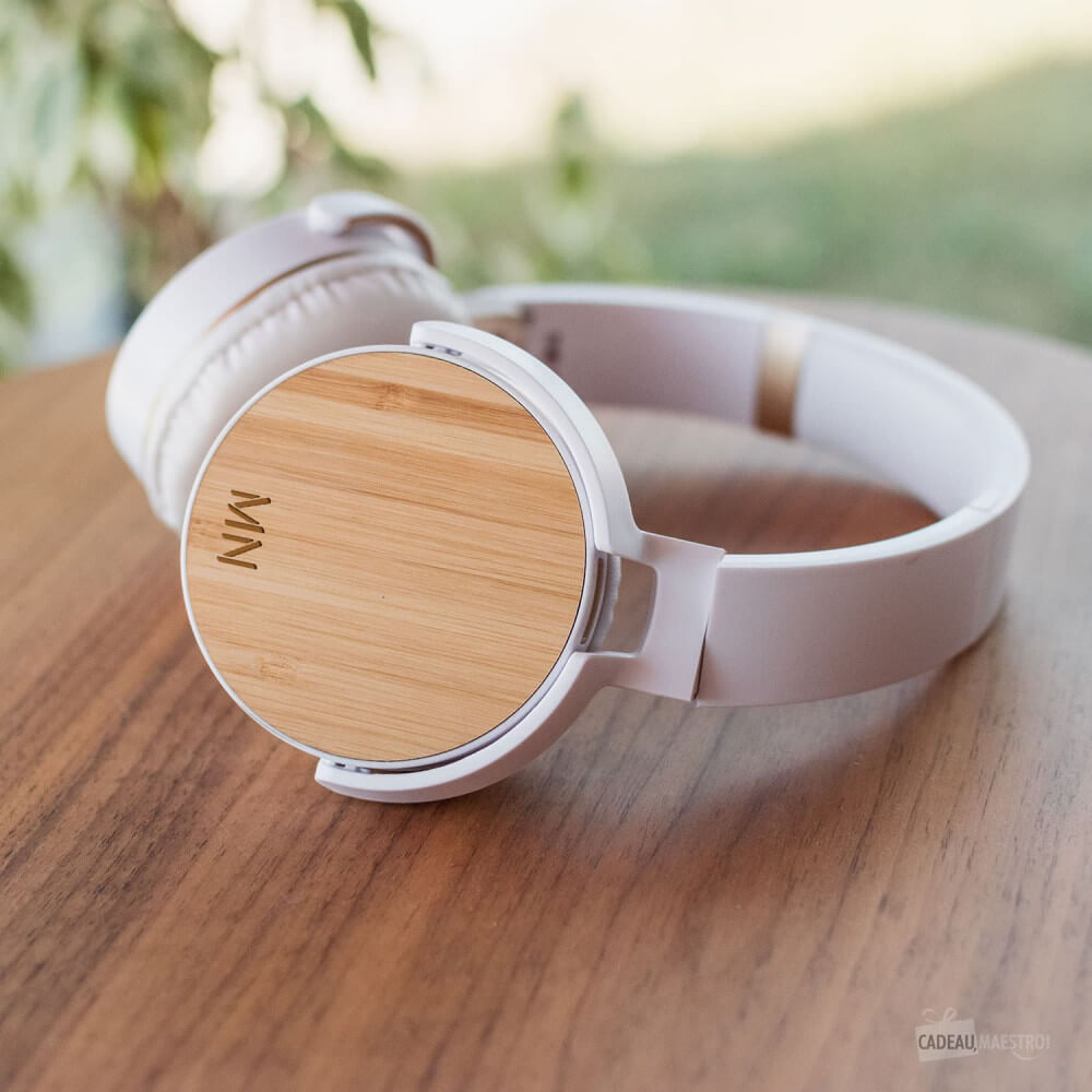 Casque Bluetooth Bambou Initiales à Personnaliser - Objet Connecté