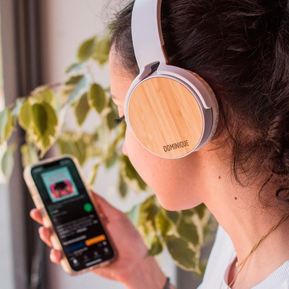 Casque Bluetooth Bambou Prénom à Personnaliser - Objet Connecté