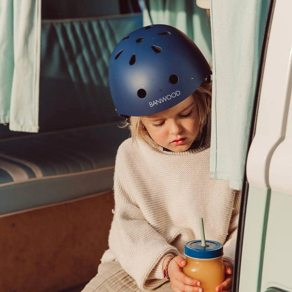 Casque de vélo abs pour enfants de 3 à 7 ans protection bleu marine