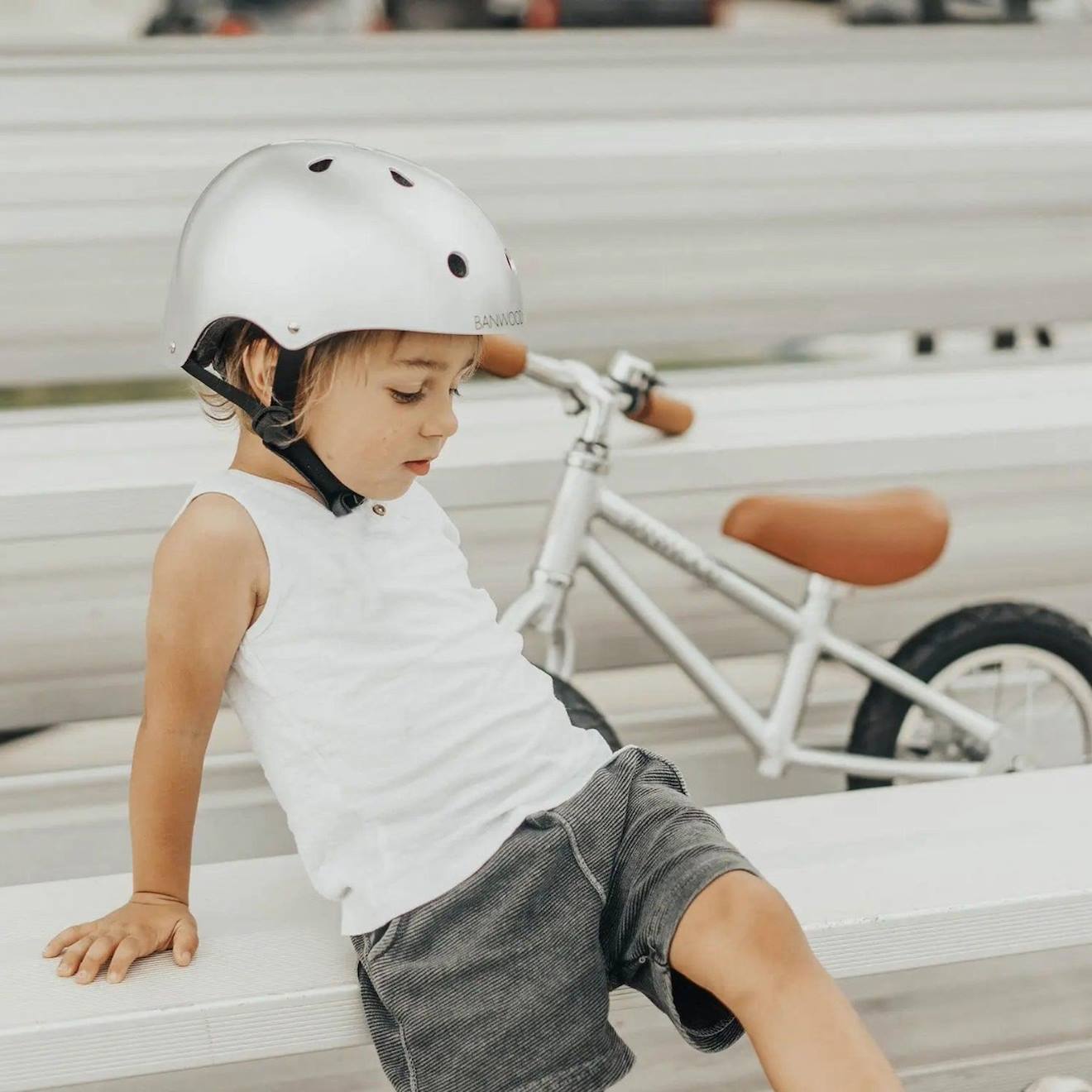 Casque de vélo abs pour enfants de 3 à 7 ans protection chrome