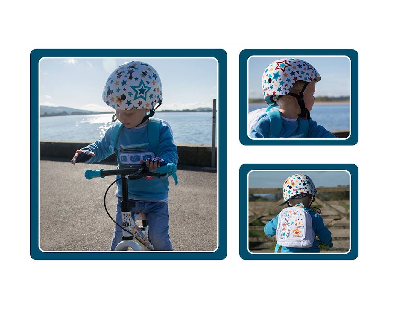 Casque enfant stars medium blanc