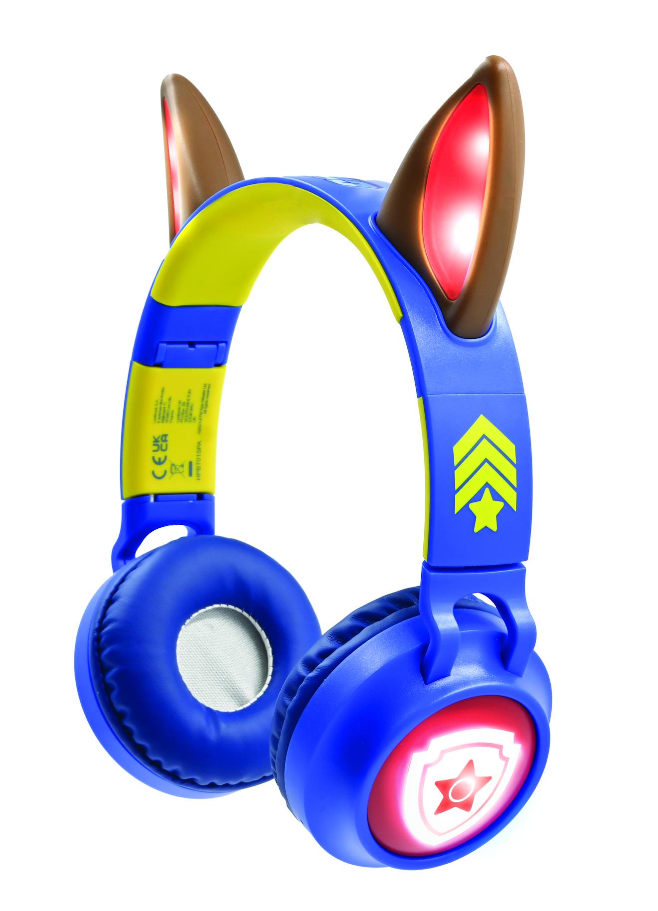 Casque lumineux pliable Bluetooth et filaire chase de la pat' patroulle avec limitation du volume multicolore