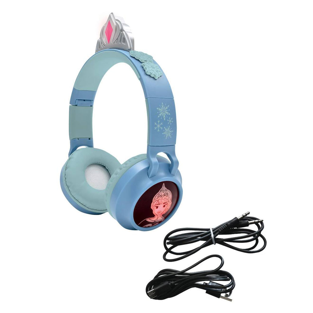 Casque lumineux pliable Bluetooth et filaire La Reine des Neiges avec limitation du volume multicolore