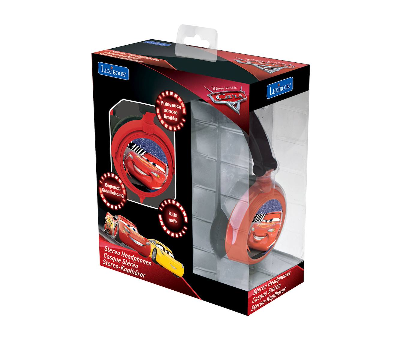 Casque stéréo filaire pliable avec limitation de volume d'écoute Disney Cars multicolore