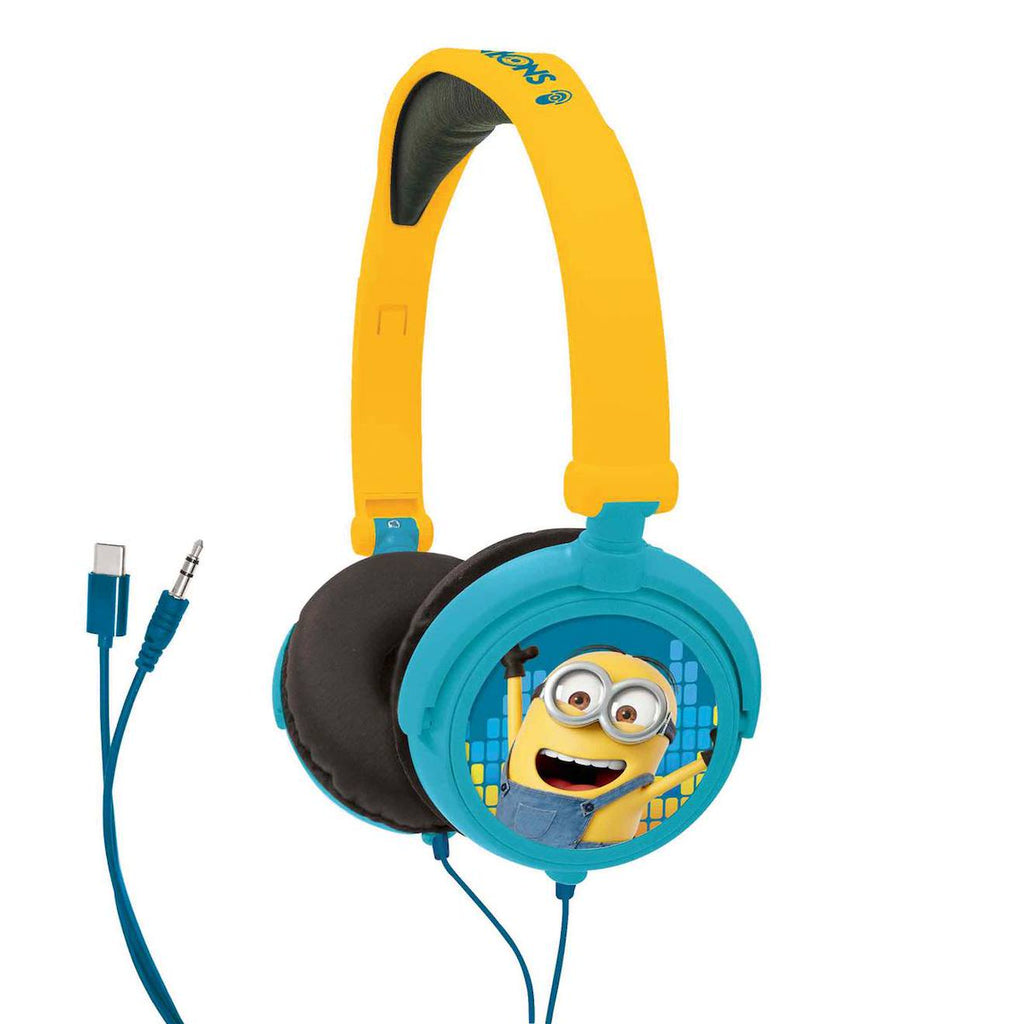 Casque stéréo filaire pliable avec limitation de volume d'écoute Les Minions multicolore