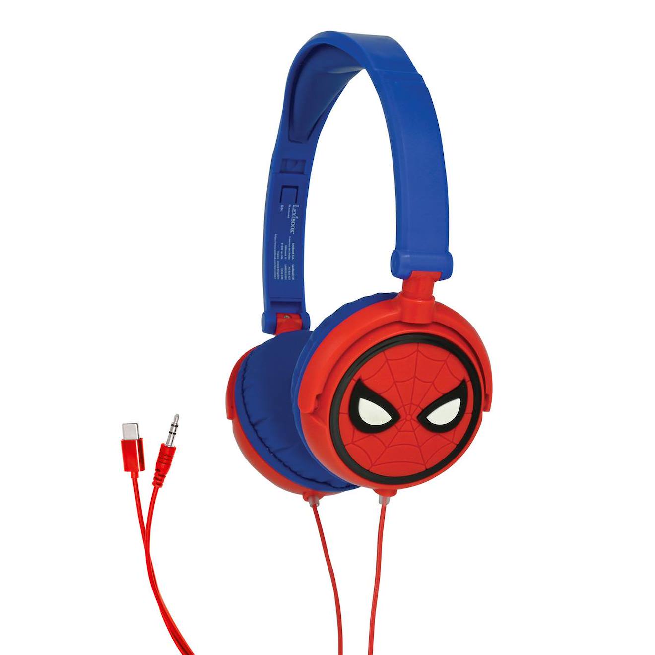 Casque stéréo filaire pliable avec limitation de volume d'écoute Spiderman multicolore